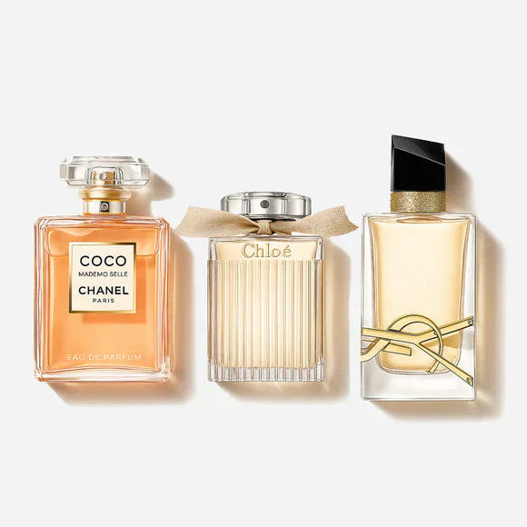 Combo de 3 perfumes Chanel COCO MADEMOISELLE, Yves Saint Laurent LIBRE e CHLOÉ 100ml