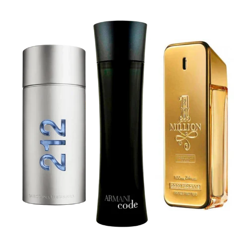 Combo de 3 perfumes 212 Men NYC, Paco Rabanne One Milion, Armani Code Homme 100ml